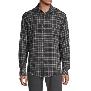 Rails NWT Men's Brushed Lennox Button Down Shirt Size XL Charcoal Grey Plaid